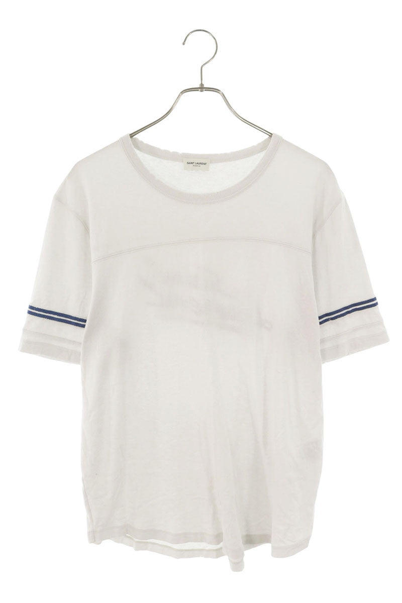 SAINT LAURENT PARIS Distressed Back Logo T-Shirt Size M
