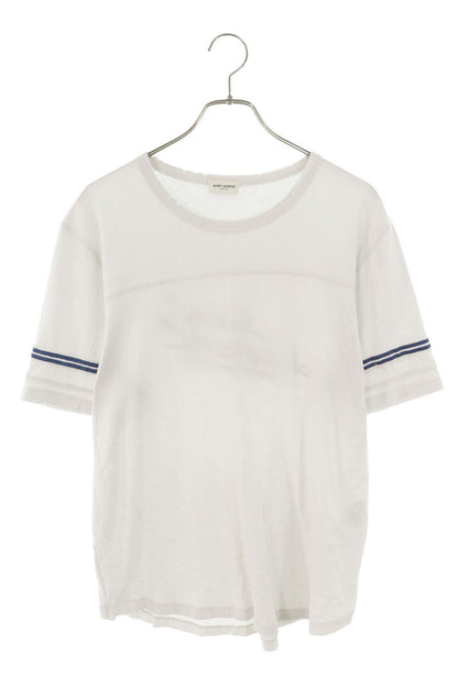 SAINT LAURENT PARIS Distressed Back Logo T-Shirt Size M