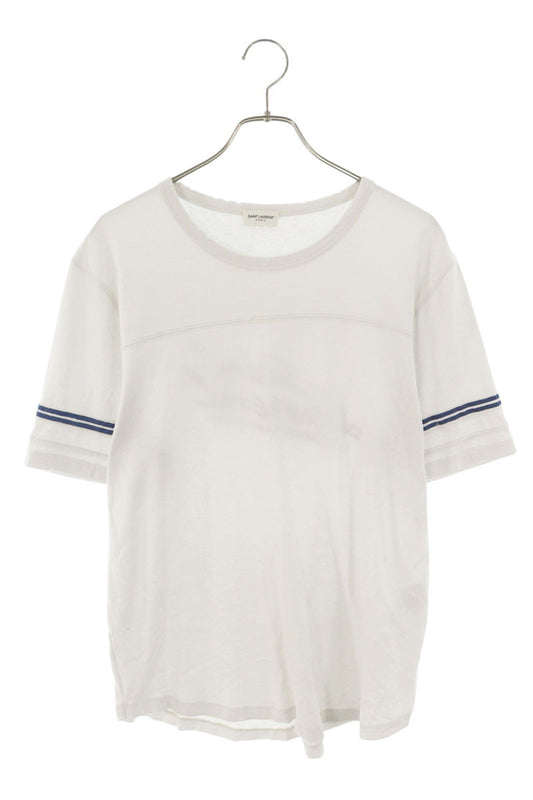 SAINT LAURENT PARIS Distressed Back Logo T-Shirt Size M