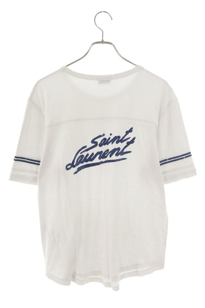 SAINT LAURENT PARIS Distressed Back Logo T-Shirt Size M