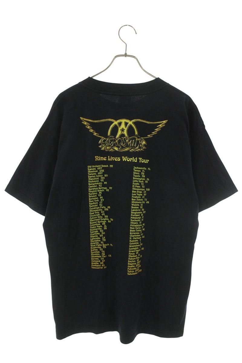VINTAGE AEROSMITH MARINA Nine Lives Print T-Shirt Size L