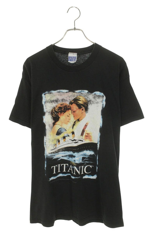 VINTAGE Titanic Print T-Shirt Black Size L