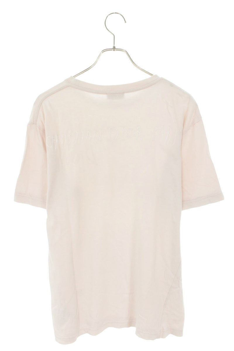 DIOR Raymond Pettibon Logo Embroidered T-Shirt Pink Size S