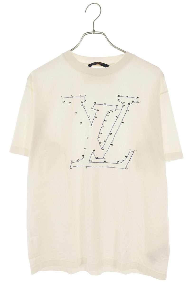 LOUISVUITTON LV Stitch Cotton T-shirt White Size M