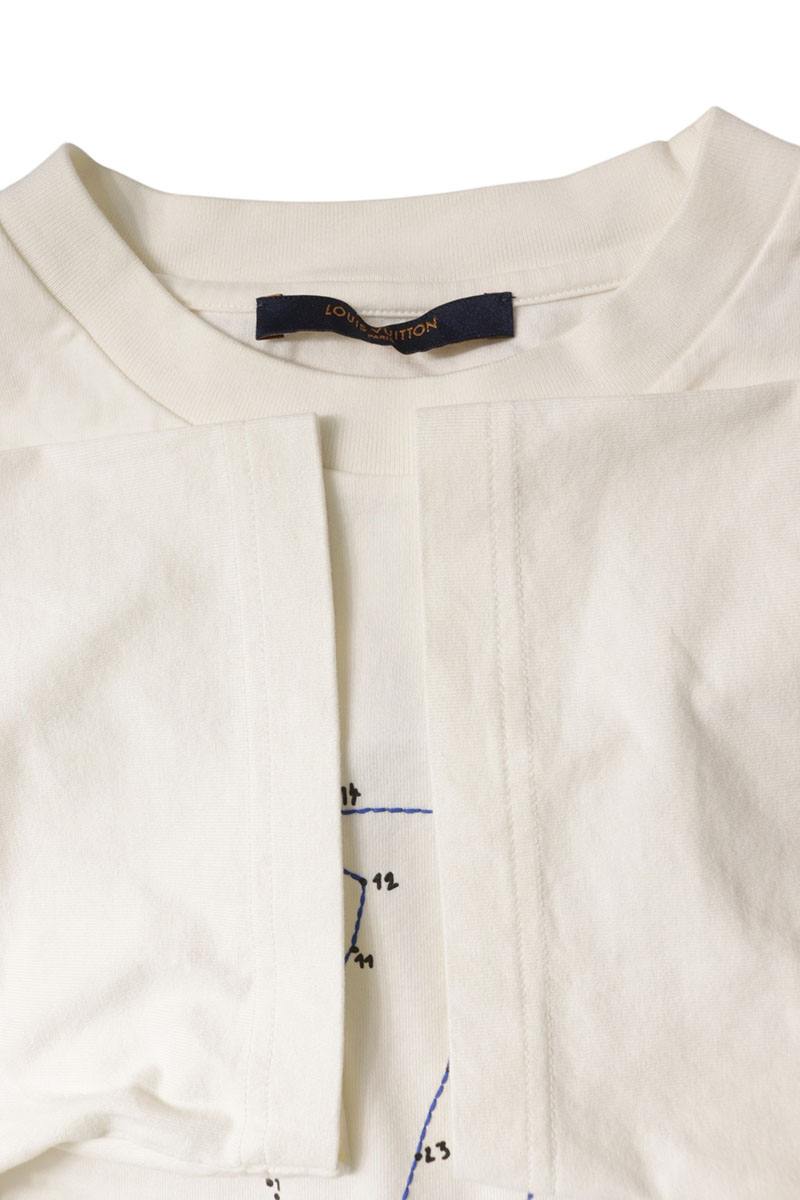 LOUISVUITTON LV Stitch Cotton T-shirt White Size M