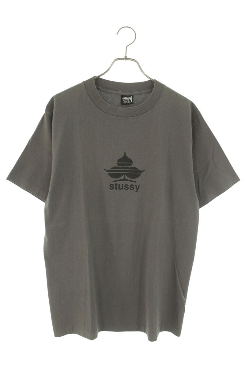 STUSSY 80s Old Clover Print T-Shirt Gray Size L