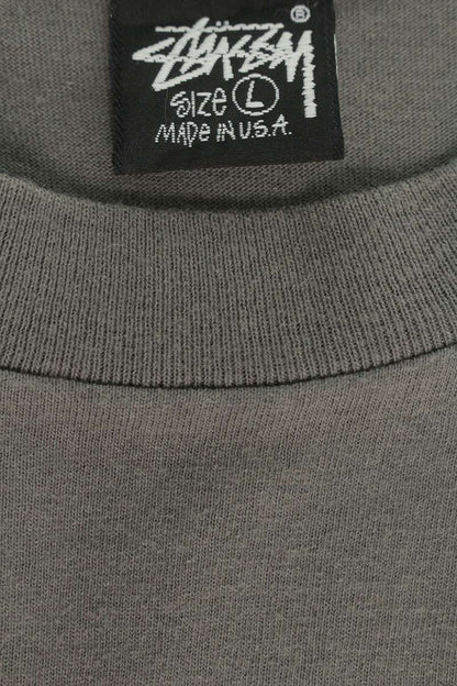 STUSSY 80s Old Clover Print T-Shirt Gray Size L