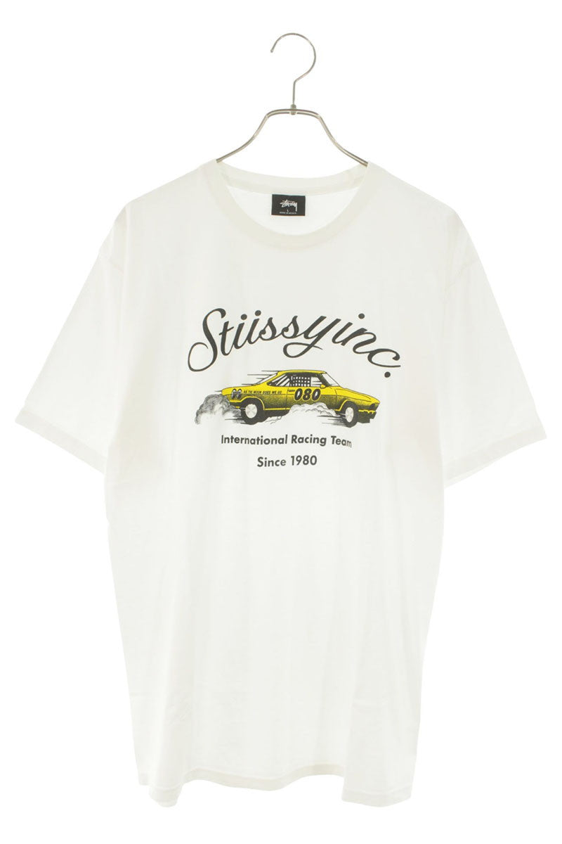 STUSSY Racing Team Print T-Shirt White Size L