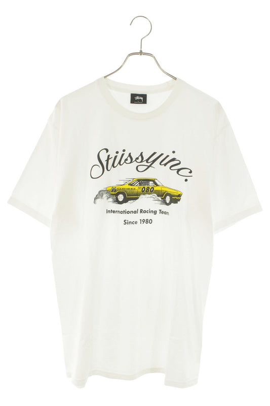 STUSSY Racing Team Print T-Shirt White Size L