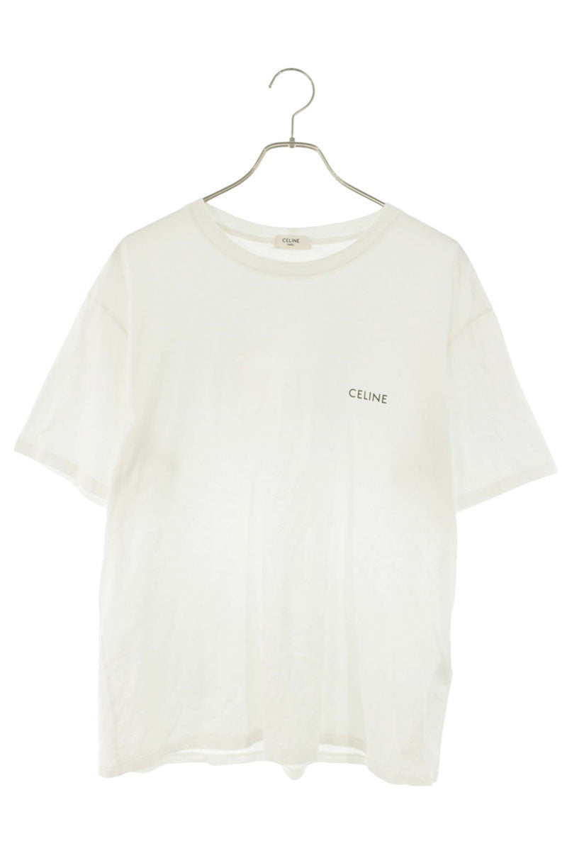 CELINE Logo Print Loose T-Shirt White Size M