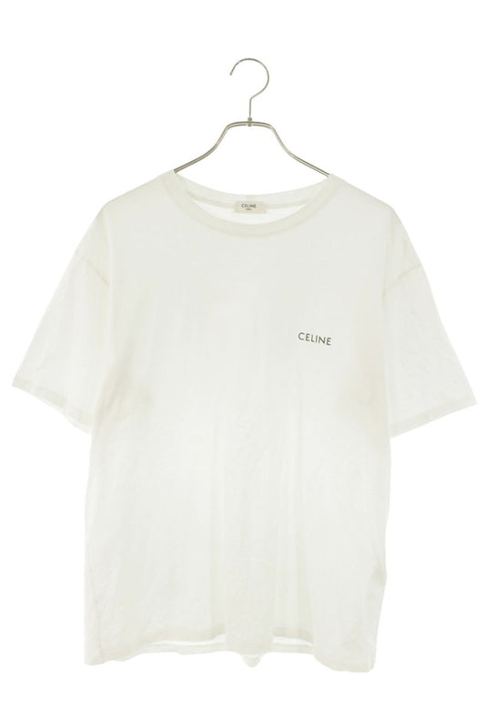 CELINE Logo Print Loose T-Shirt White Size M