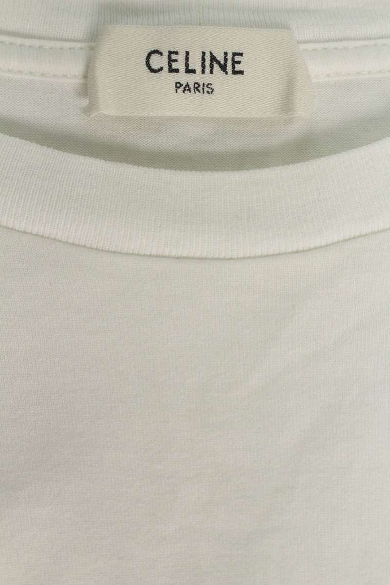 CELINE Logo Print Loose T-Shirt White Size M