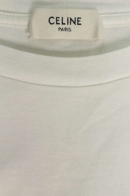 CELINE Logo Print Loose T-Shirt White Size M