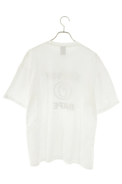 STUSSY x A BATHING APE Logo Print T-Shirt White Size L