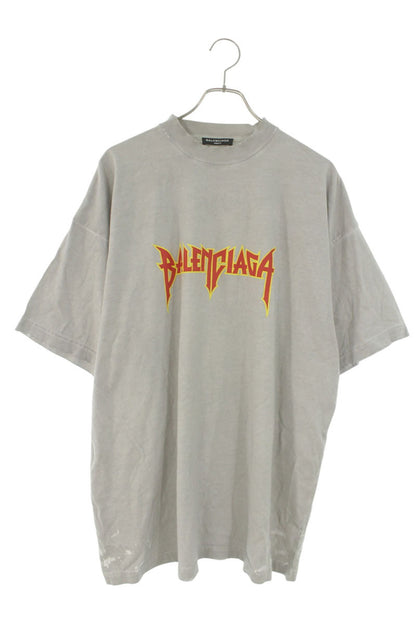 BALENCIAGA Metal Logo Paint Splatter Distressed Size S