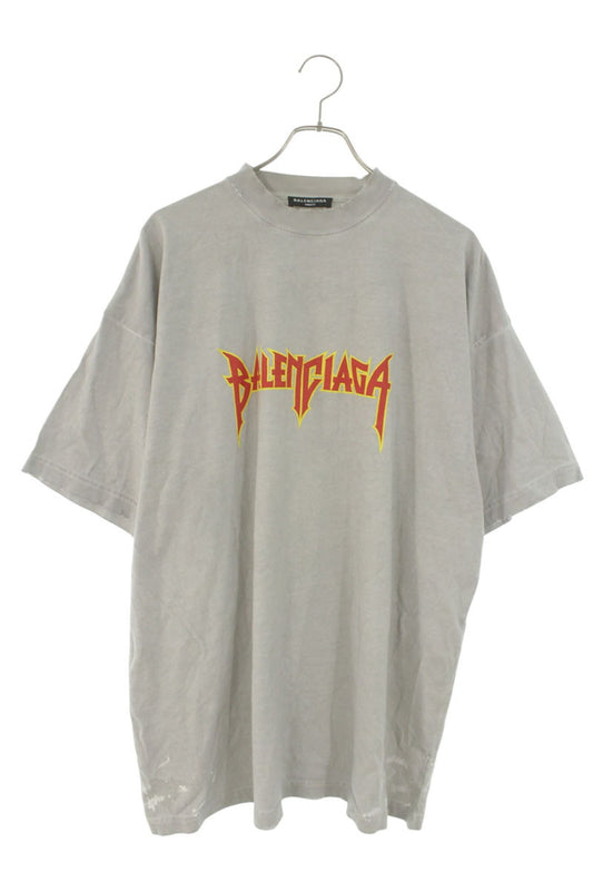BALENCIAGA Metal Logo Paint Splatter Distressed Size S