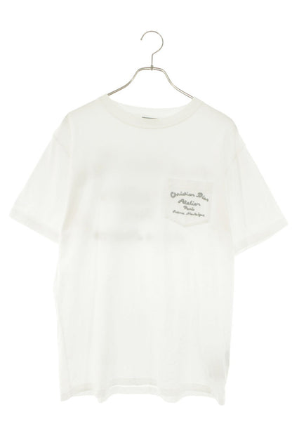 DIOR Atelier Logo Embroidered Pocket T-Shirt White Size S