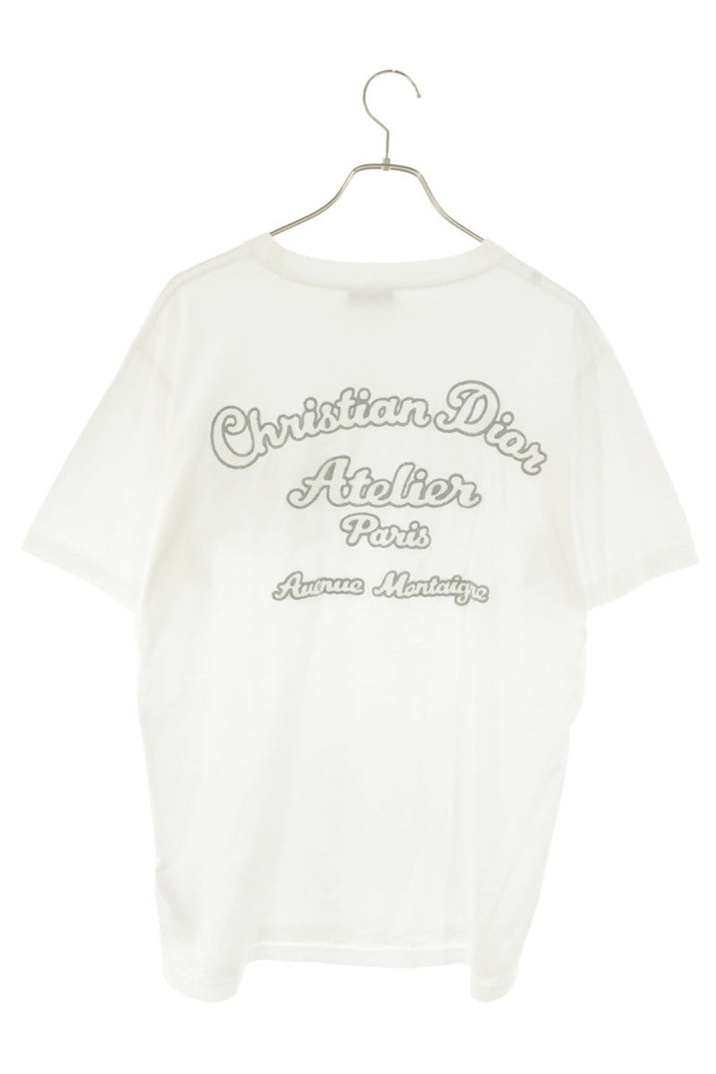 DIOR Atelier Logo Embroidered Pocket T-Shirt White Size S