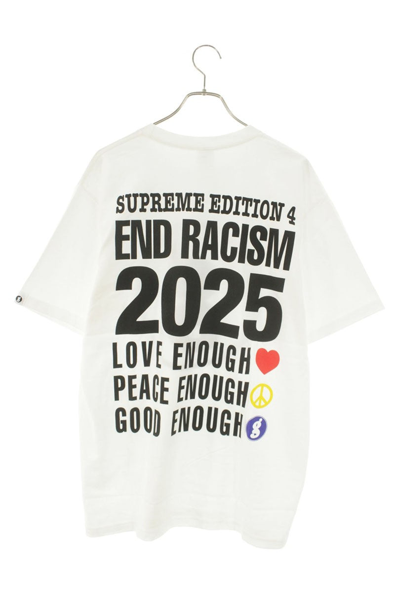 SUPREME 25SS Goodenough End Racism Cotton Tee White Size L