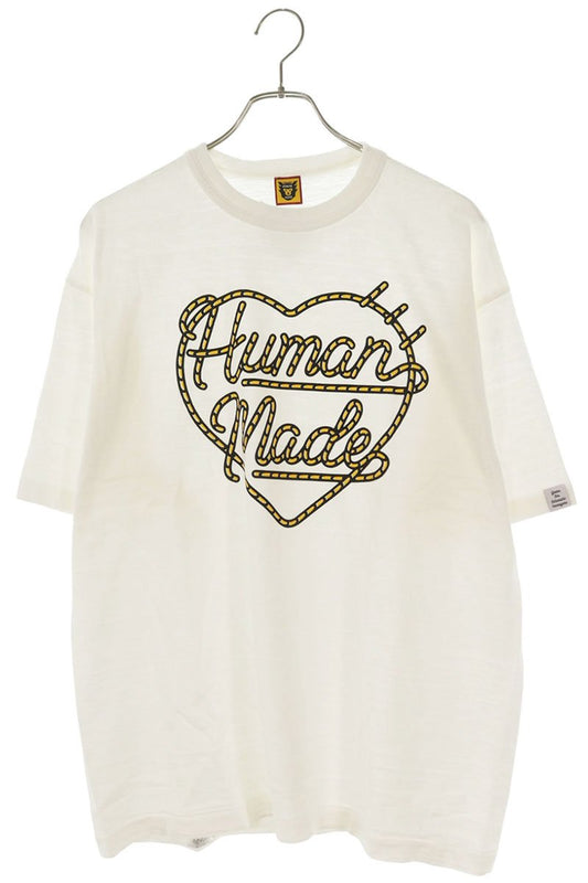 HUMAN MADE HM25TE001 Heart Logo Print Tee White Size XXL