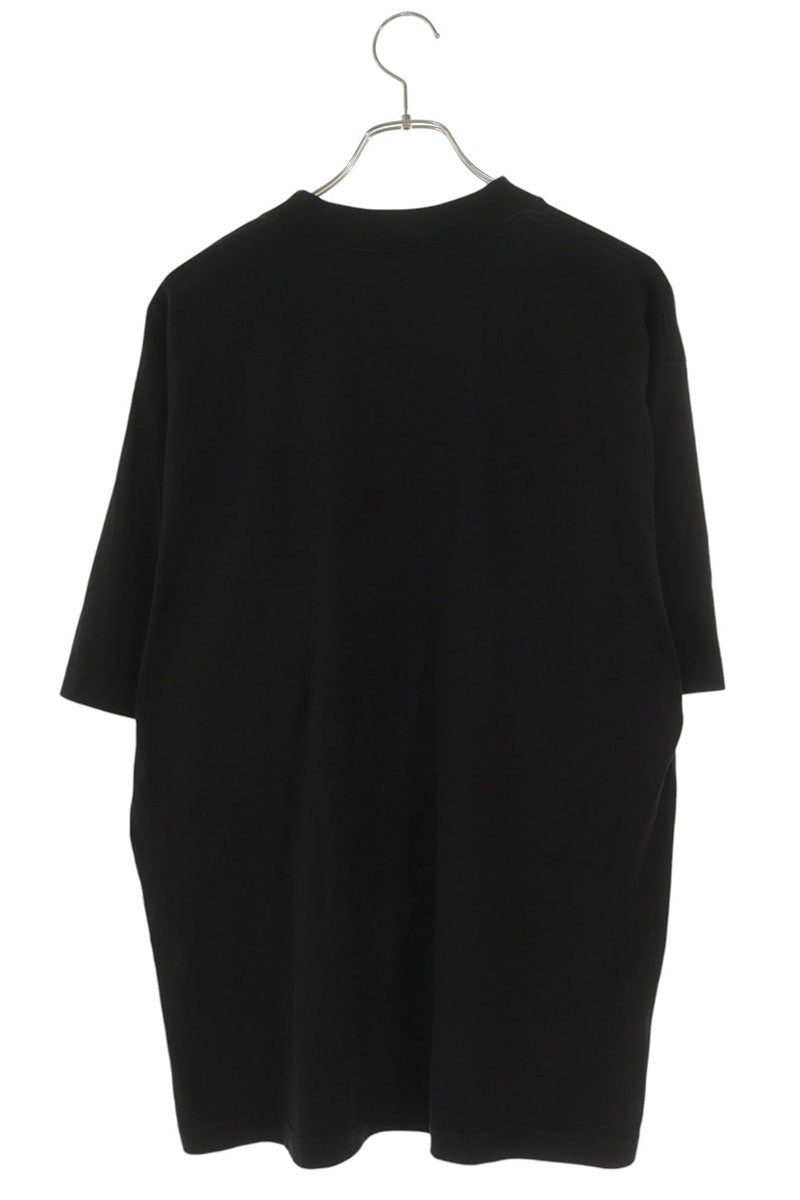 BALENCIAGA Mirror Logo Print Cotton T-Shirt Black Size XS