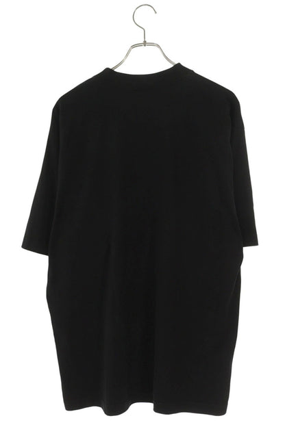 BALENCIAGA Mirror Logo Print Cotton T-Shirt Black Size XS