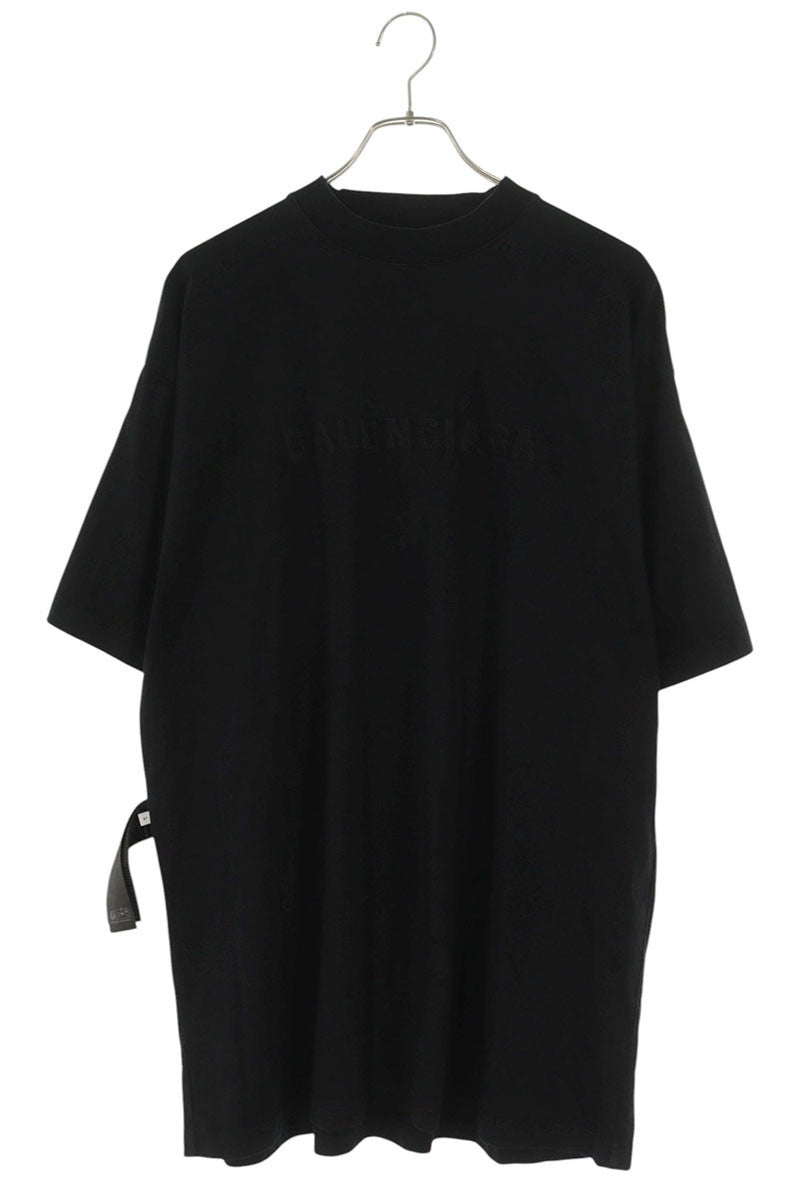 BALENCIAGA Inside-Out Logo Embroidered Tee Black Size XS