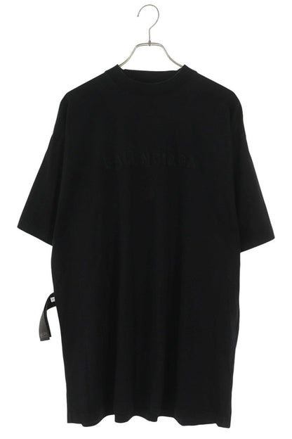 BALENCIAGA Inside-Out Logo Embroidered Tee Black Size XS