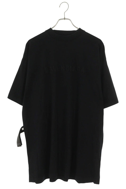 BALENCIAGA Inside-Out Logo Embroidered Tee Black Size XS