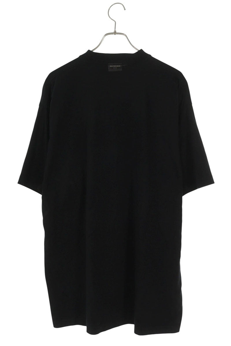 BALENCIAGA Inside-Out Logo Embroidered Tee Black Size XS