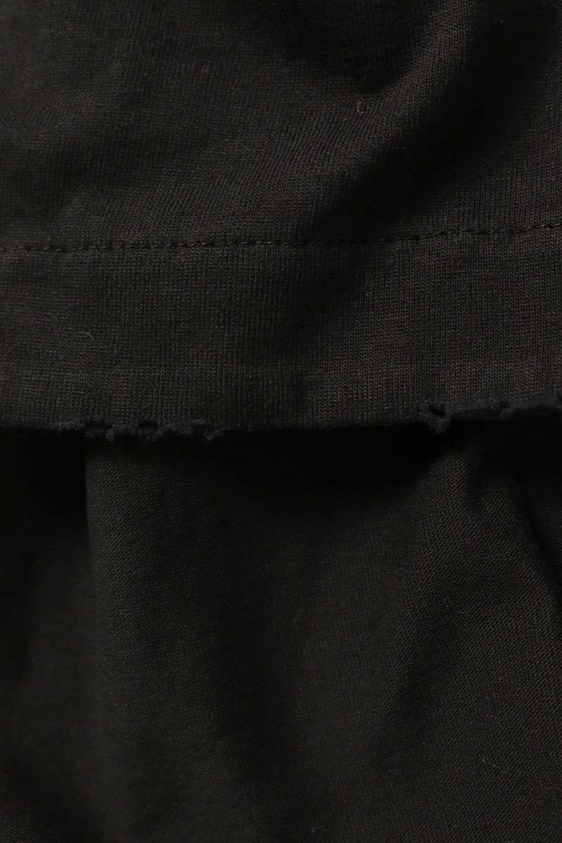 BALENCIAGA Asymmetrical Cut Print T-Shirt Black Size L