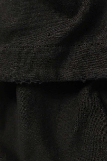 BALENCIAGA Asymmetrical Cut Print T-Shirt Black Size L