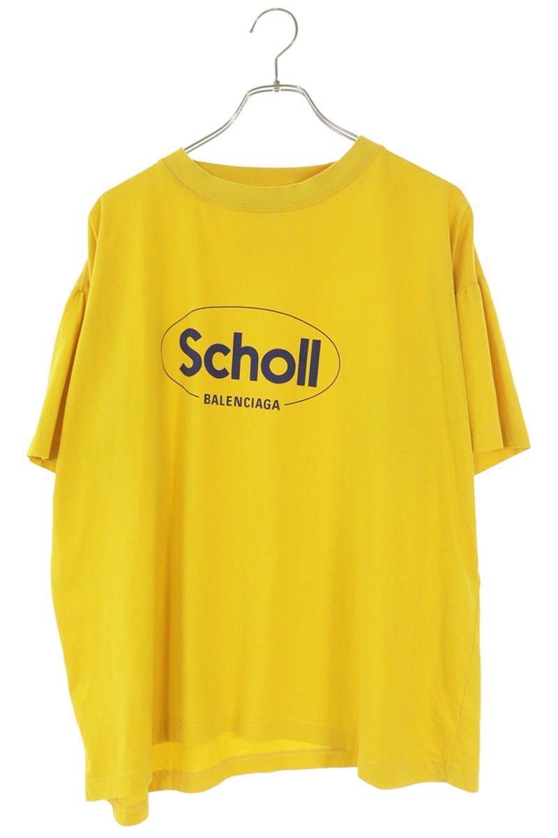 BALENCIAGA Scholl Print Cotton T-Shirt Yellow Size M