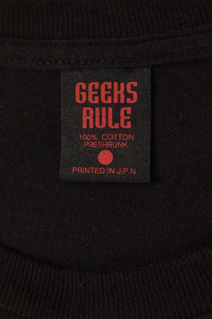 GEEKS RULE Anime Print Black T-Shirt Size XL