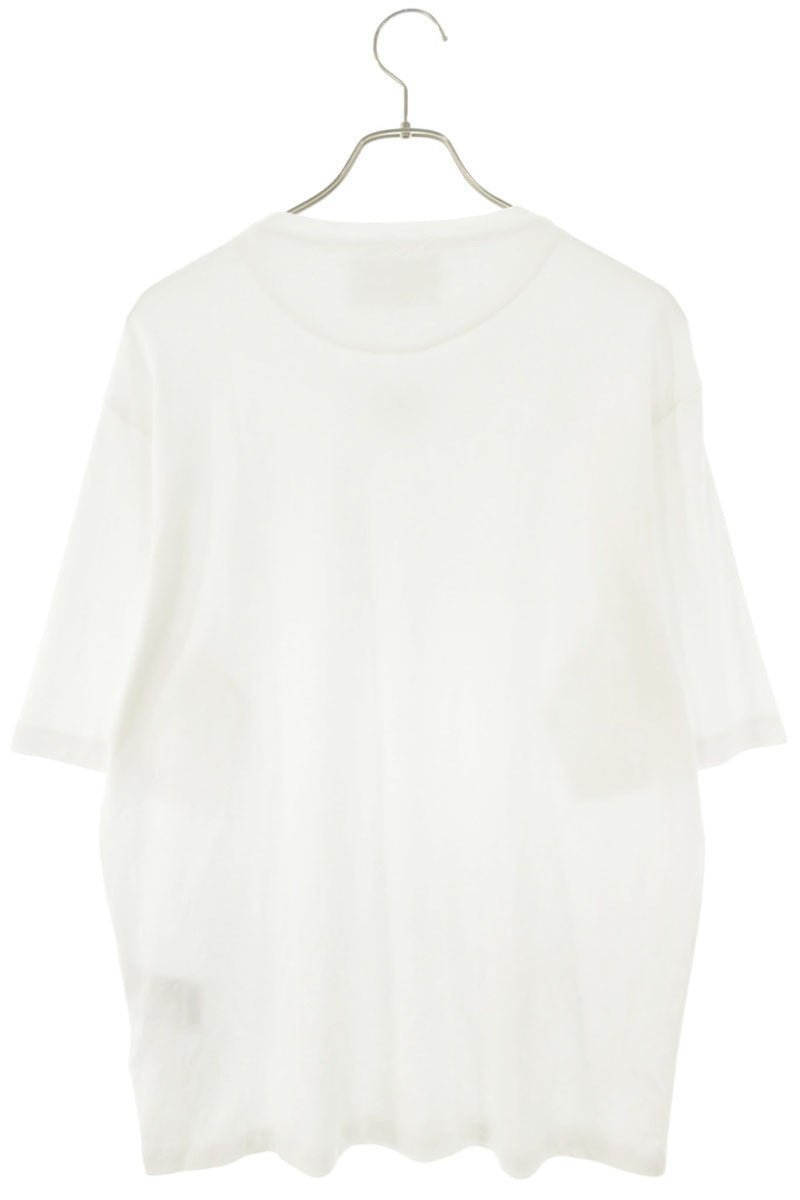 PRADA Triangle Plate Cotton White T-Shirt Size S
