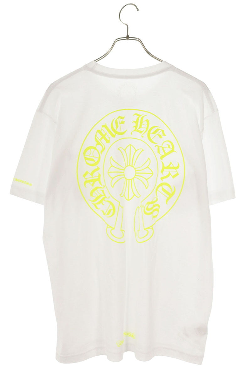 Chrome Hearts Back Horseshoe Print Tee Yellow/White Size L