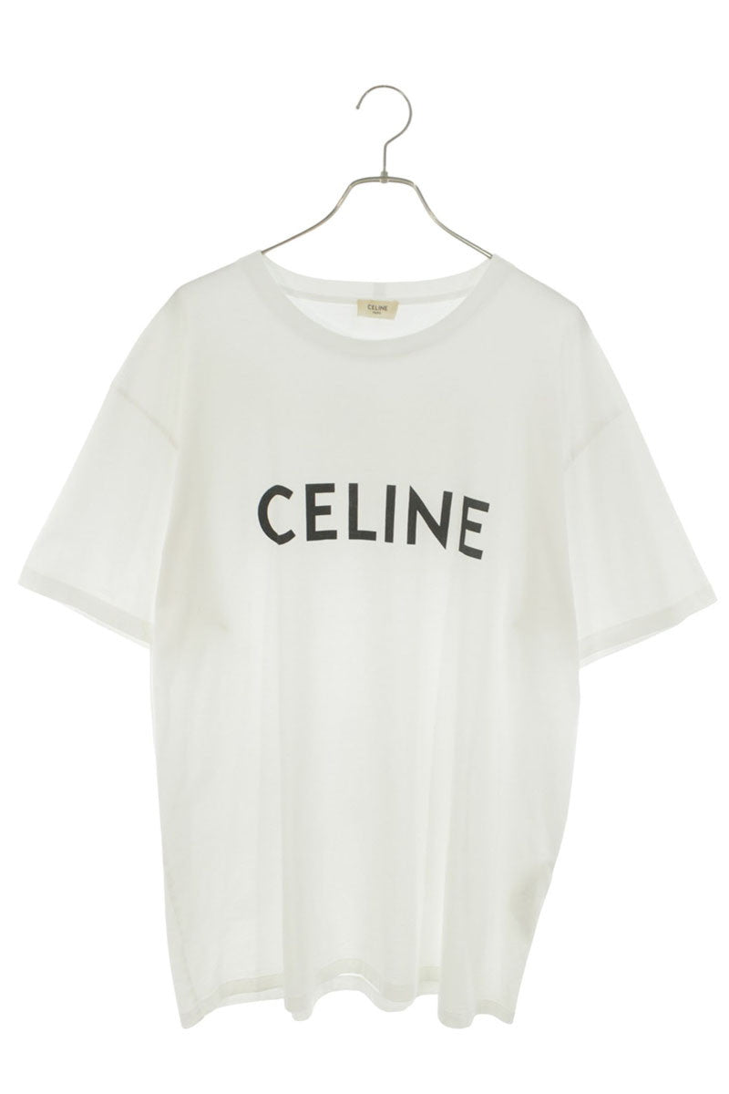 CELINE Loose Fit Logo Print White T-Shirt Size XXL