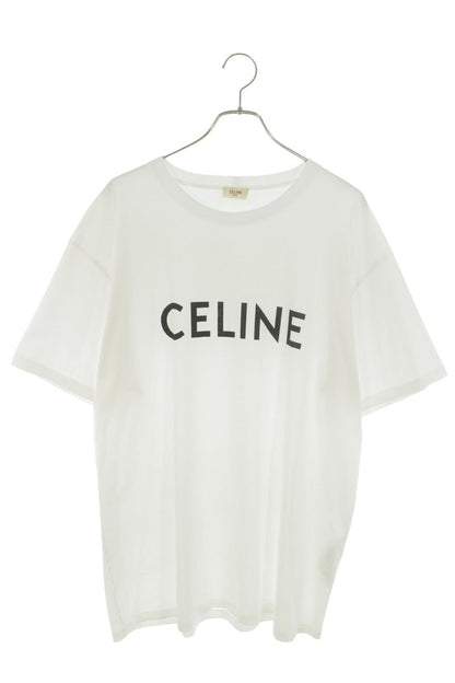 CELINE Loose Fit Logo Print White T-Shirt Size XXL