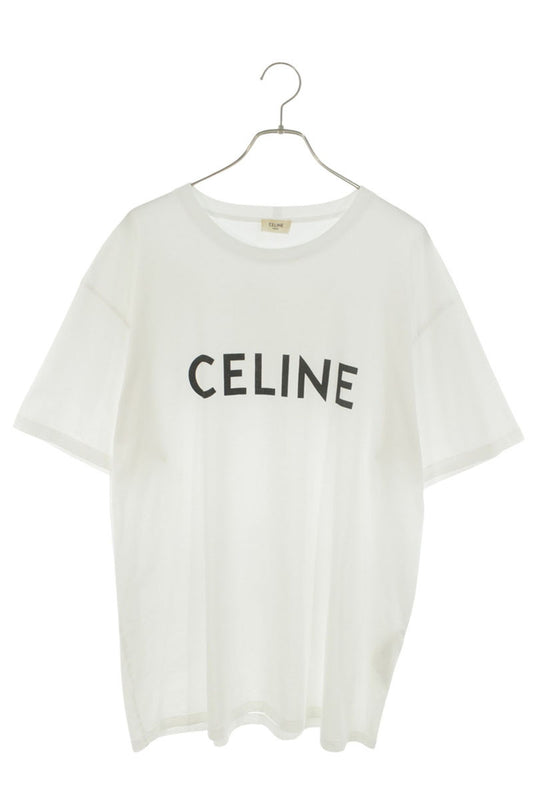 CELINE Loose Fit Logo Print White T-Shirt Size XXL