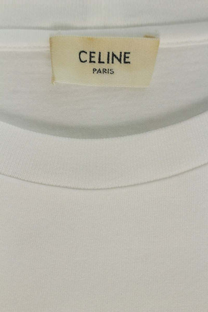 CELINE Loose Fit Logo Print White T-Shirt Size XXL