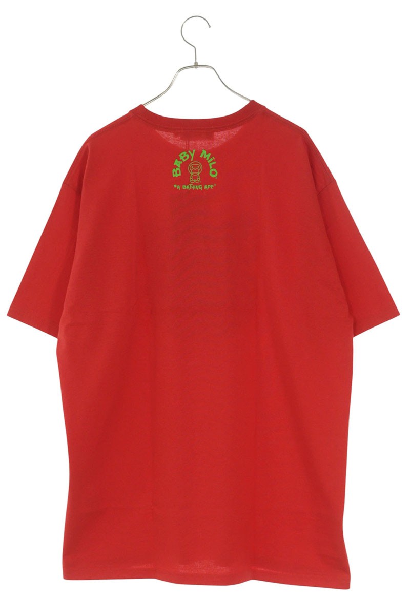 A BATHING APE Front Print T-Shirt Red Size XXL