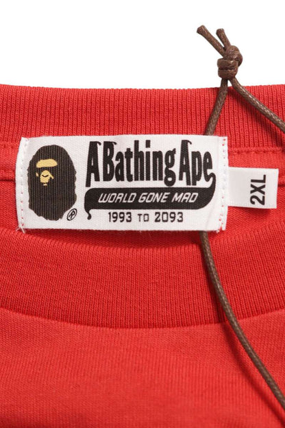 A BATHING APE Front Print T-Shirt Red Size XXL
