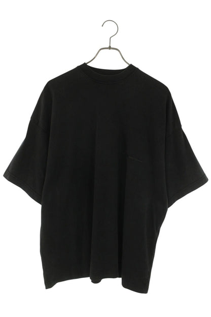 BALENCIAGA Oversized Logo Print Cotton Tee Black Size XS