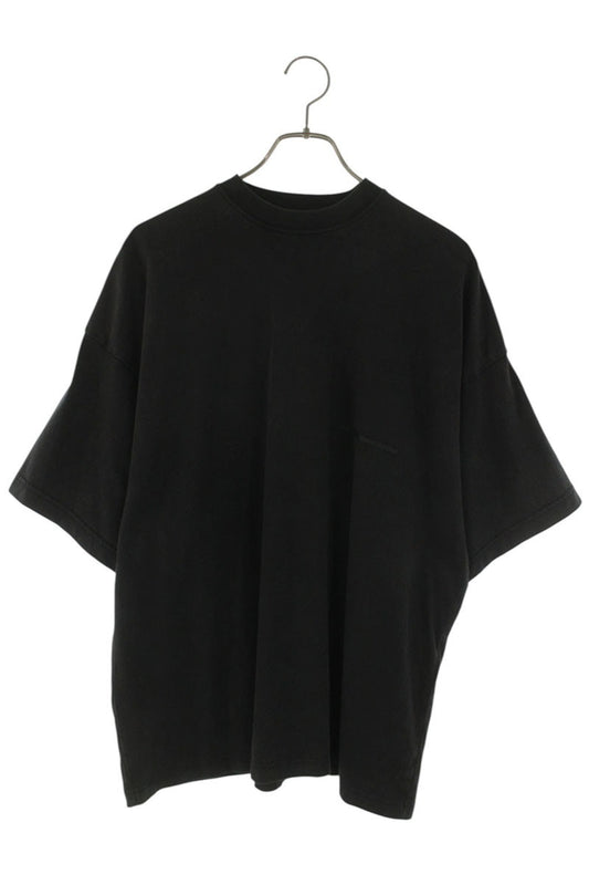 BALENCIAGA Oversized Logo Print Cotton Tee Black Size XS
