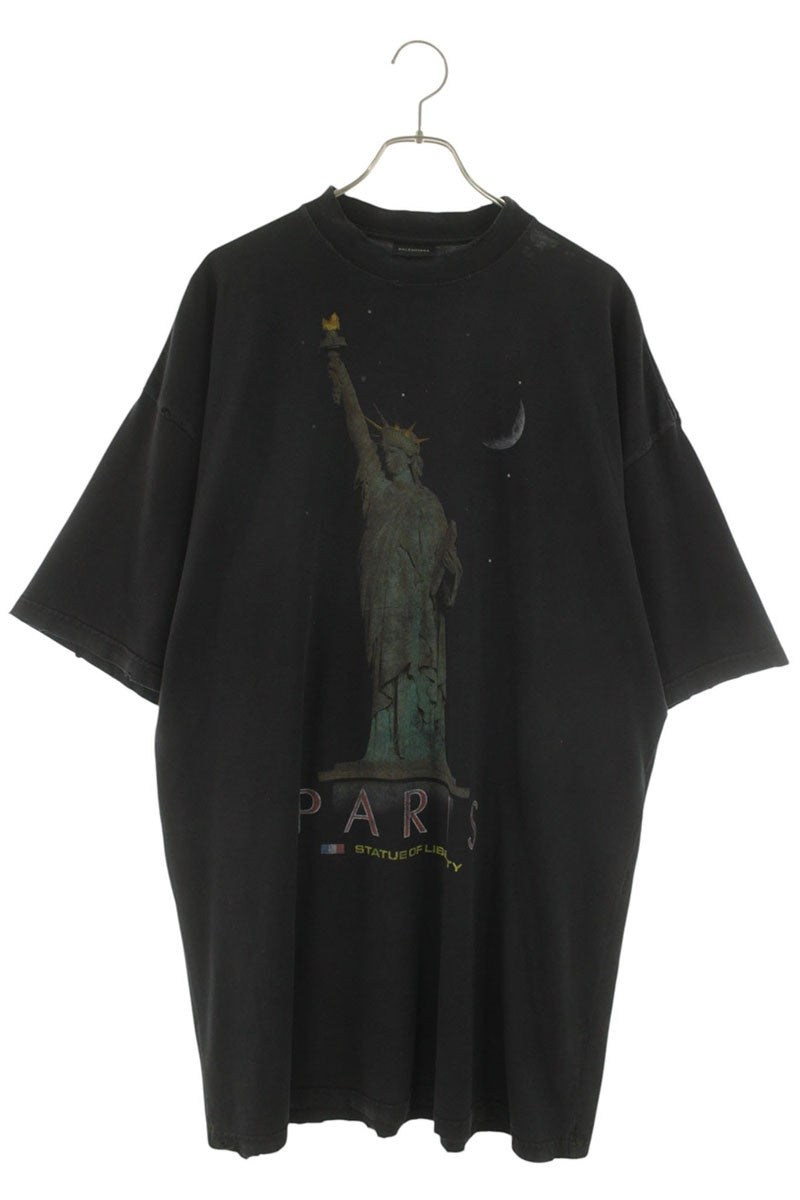 BALENCIAGA Statue of Liberty Paris Print Tee Black Size S