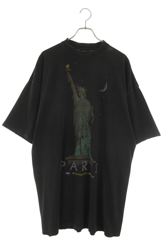 BALENCIAGA Statue of Liberty Paris Print Tee Black Size S