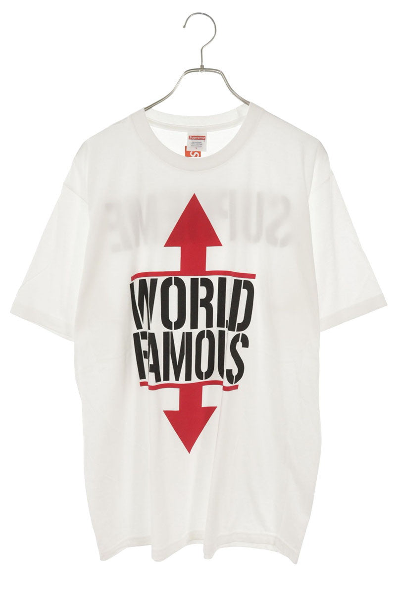 SUPREME World Famous Front Print Cotton Tee White Size L