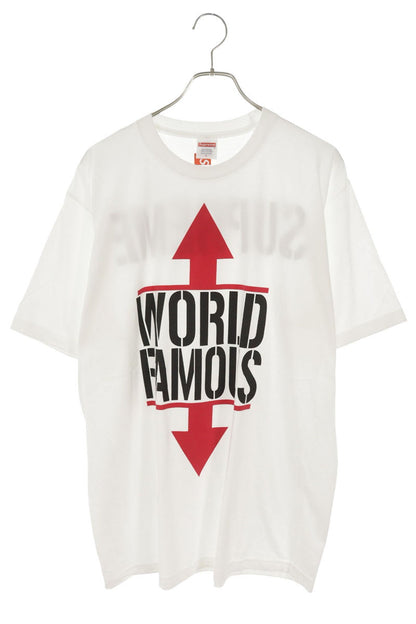 SUPREME World Famous Front Print Cotton Tee White Size L