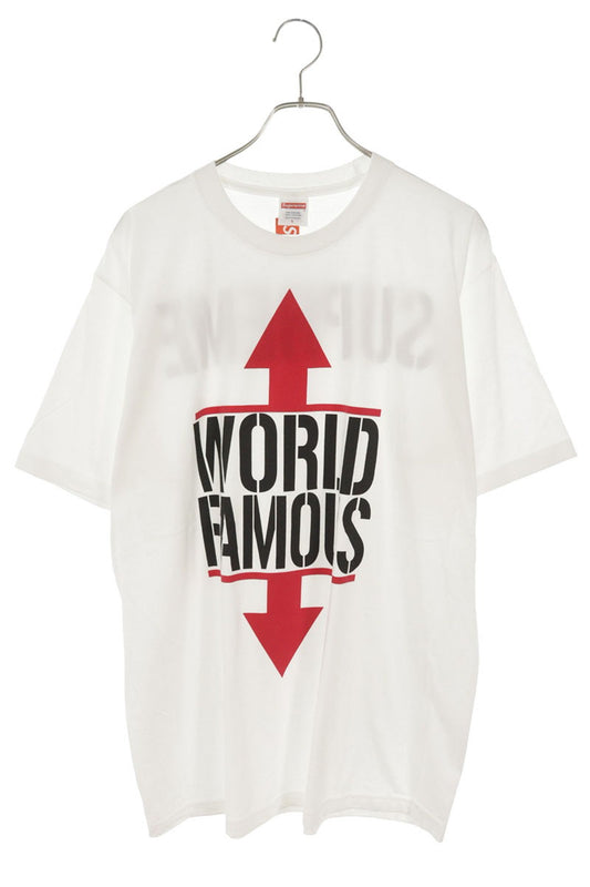 SUPREME World Famous Front Print Cotton Tee White Size L