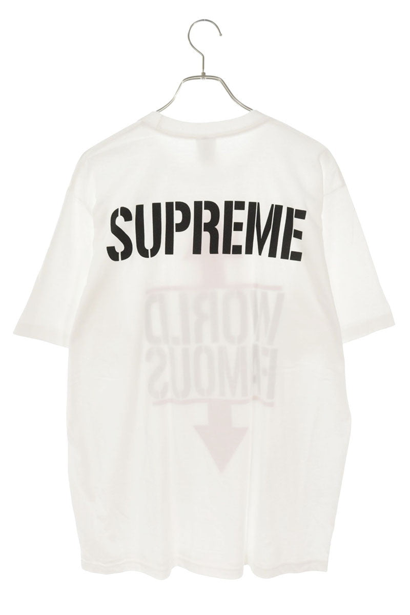 SUPREME World Famous Front Print Cotton Tee White Size L